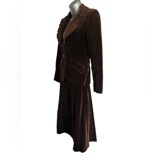Stephen Marks Size 10 brown suede Vintage skirt suit - Picture 2 of 9